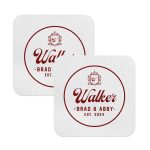 4. Monogram Coasters Rounded Square White