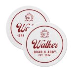 4. Monogram Coasters Rounded White