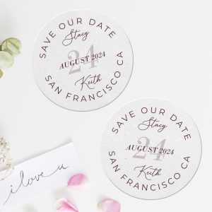 5. Save The Date Coasters Rounded