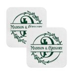 6. Monogram Coasters Rounded Square White