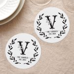 7. Monogram Coasters Rounded