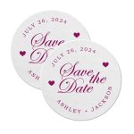 7. Save The Date Coasters Rounded white