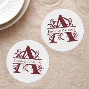 8. Monogram Coasters Rounded