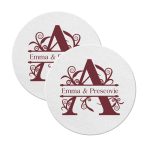 8. Monogram Coasters Rounded White