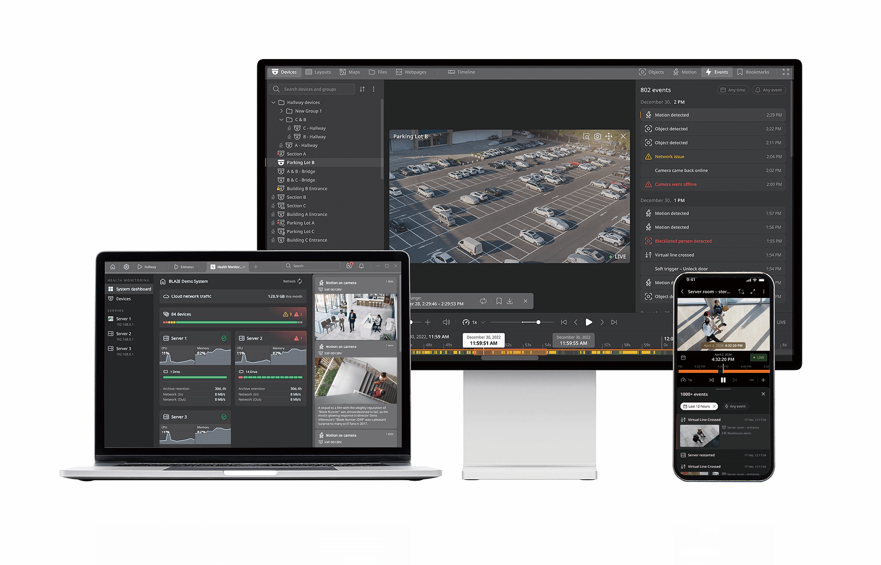Hanwha Vision BLAZE video management system user interface