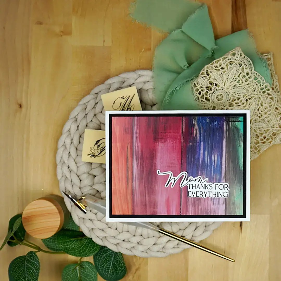 Rainbow Mother's Day Card made with Patterned Paper.