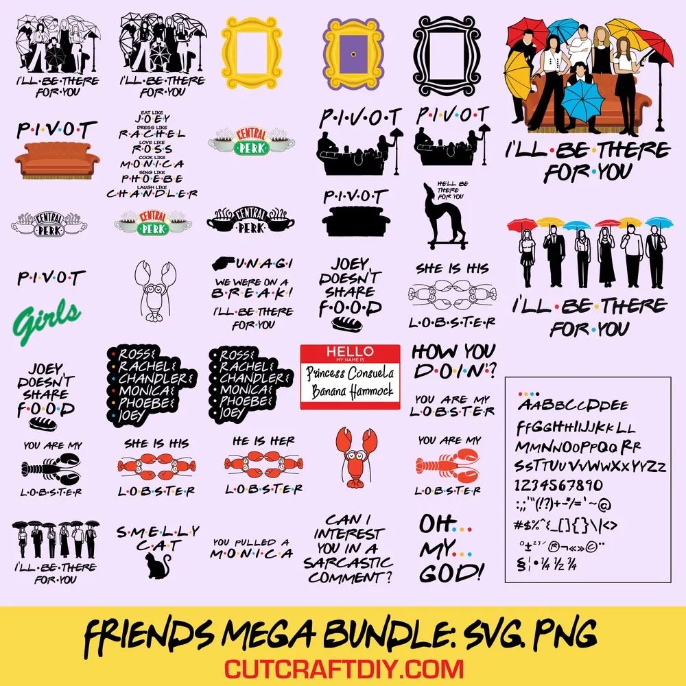 picture Friends Picture Frame Svg Free friends tv shows svg bundle cut file