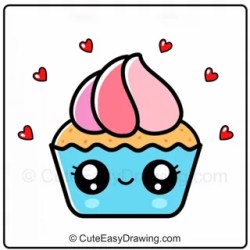 how to draw a cute cupcake
