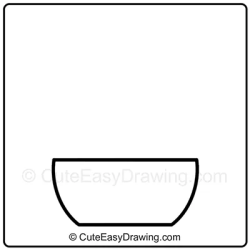 How to Draw a Cute Flower Pot with 3 Tulips Step - 1