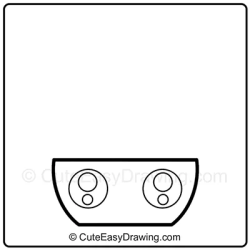 How to Draw a Cute Flower Pot with 3 Tulips Step - 2