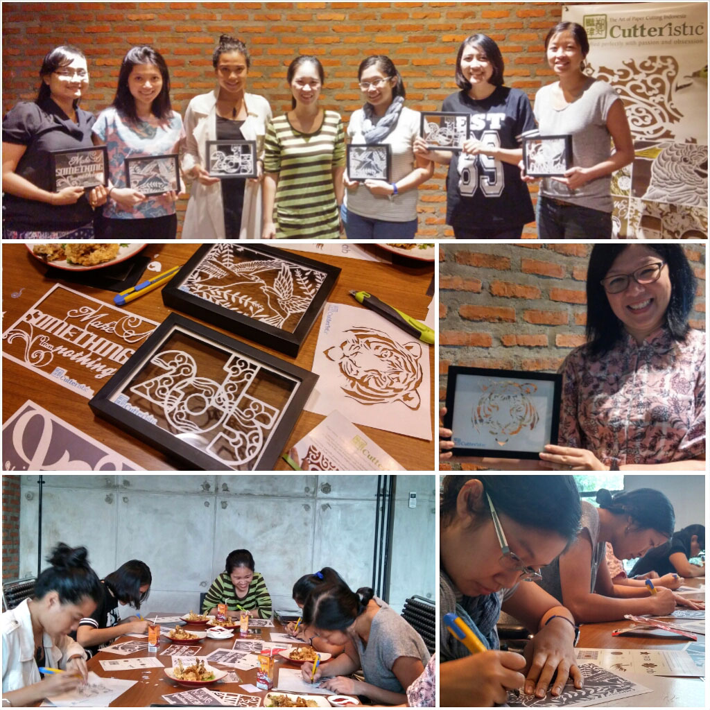 Belajar cara membuat paper cutting dengan kertas dan cutter biasa bersama Dewi Kucu