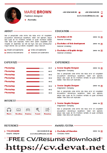 In general, german curriculum vitae consist of 1 or 2 pages. free portfolio CV resume template in word - CV Resume download Share