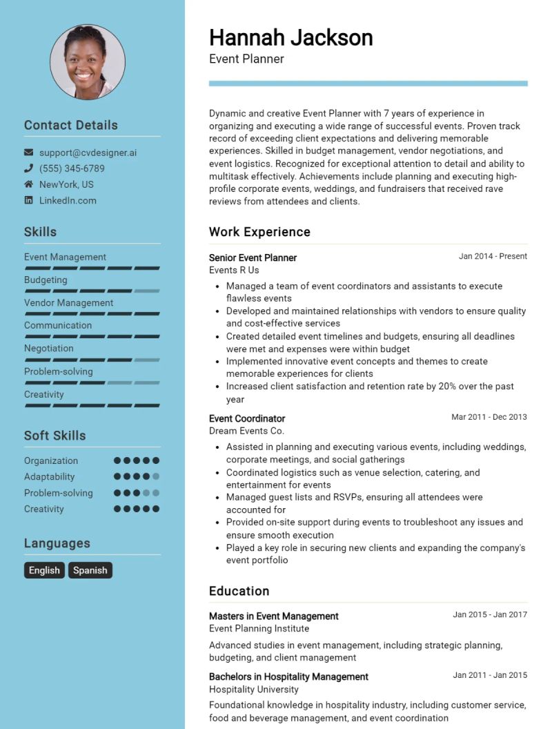 Event Planner Cv Examples And 25 Writing Tips - Best City Patterns in High Resolution