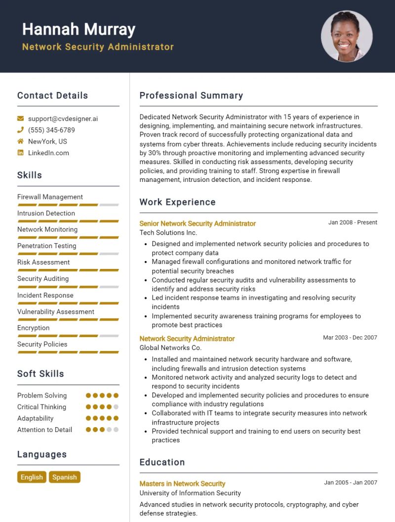 18 Network Security Administrator Cv Examples And Templates For 2024 - High Quality Abstract Art - High Resolution