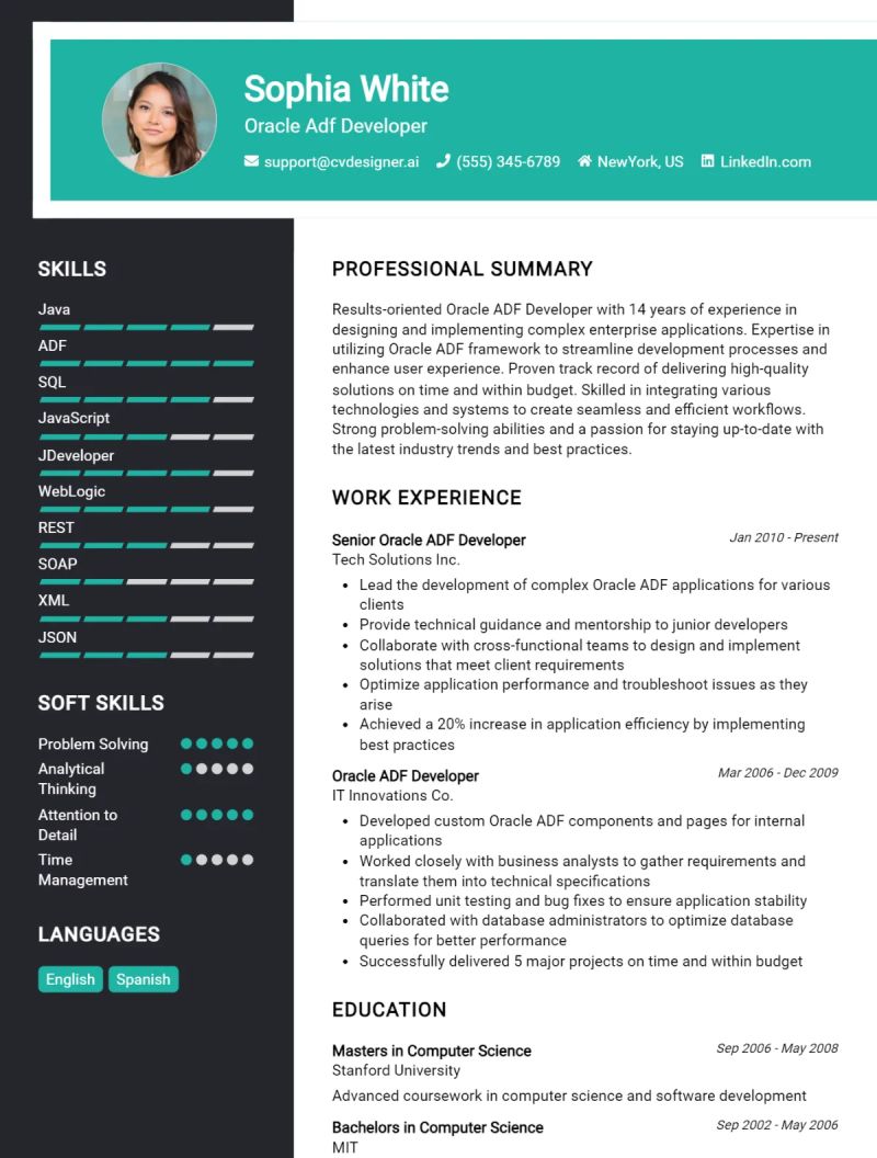 Oracle Developer Cv Sample In 2026 Resumekraft - High Quality Nature Pattern - Desktop