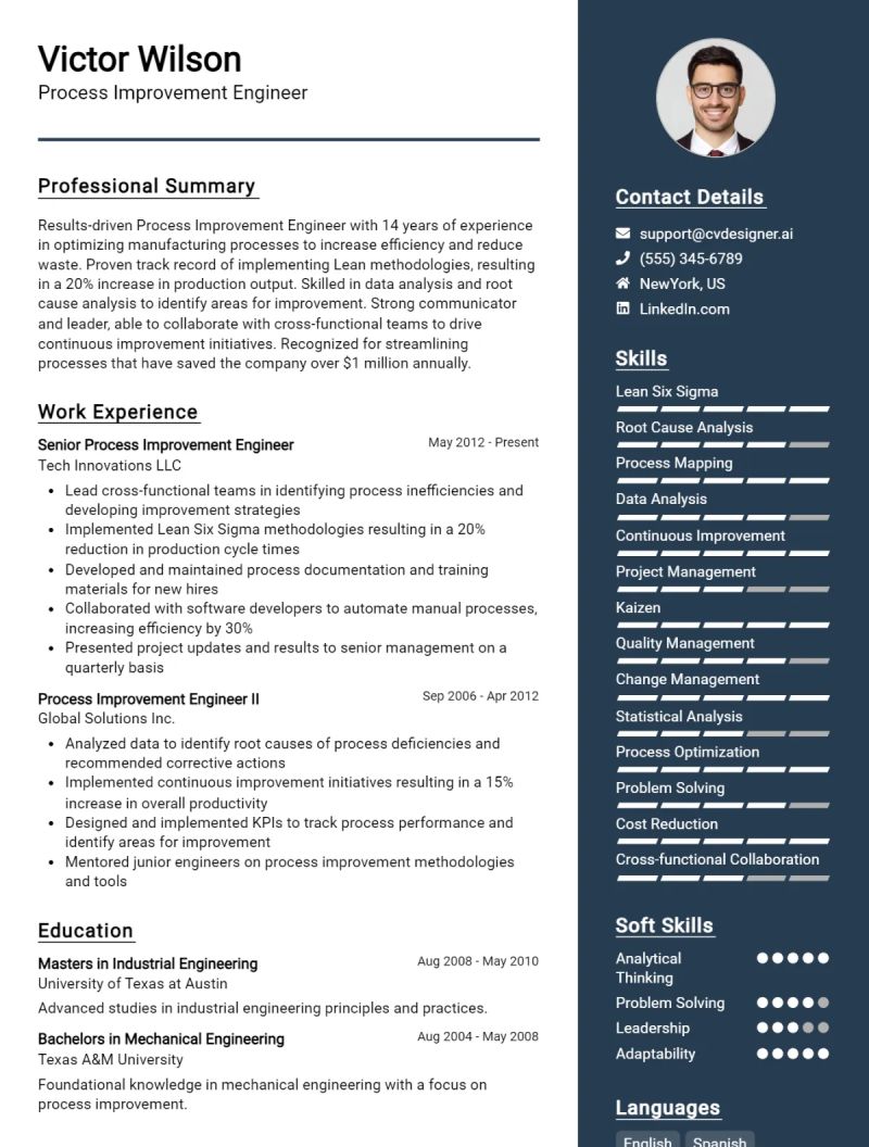 Process Engineer Cv Template Pdf - Premium Minimal Image Gallery - Mobile