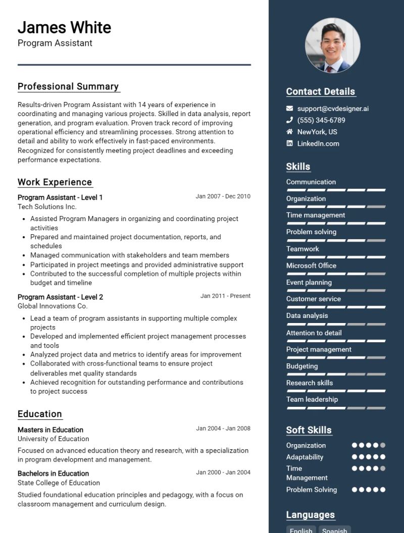 Program Associate Cv Example For 2025 Examples Free Templates - Gradient Texture Collection - Mobile Quality