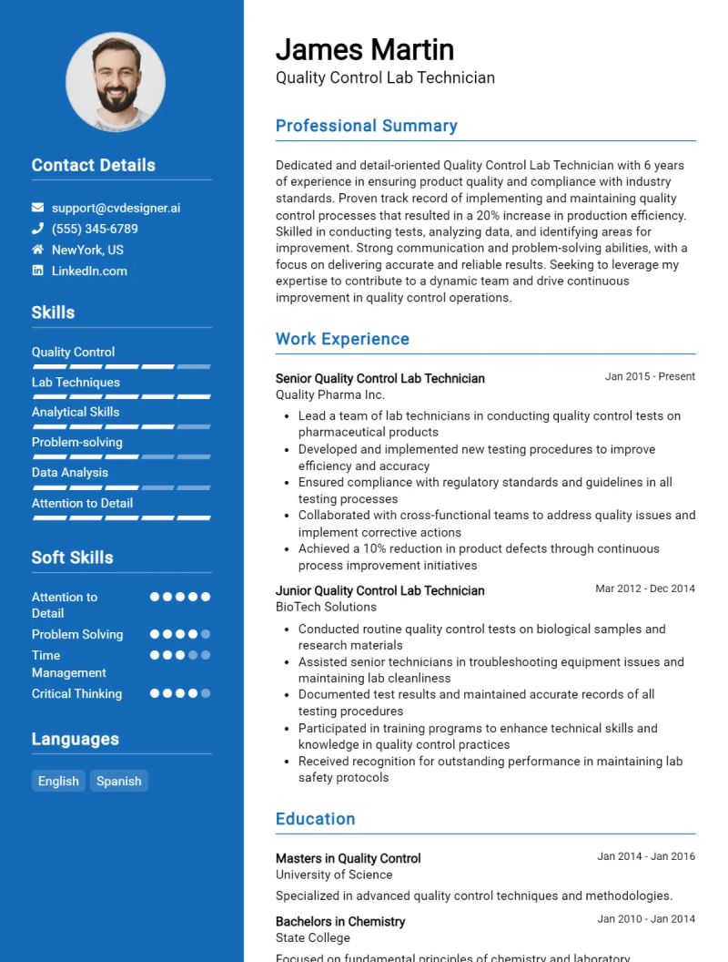 Quality Control Lab Technician Cv Examples Template 20 Tips - Desktop Landscape Photos for Desktop