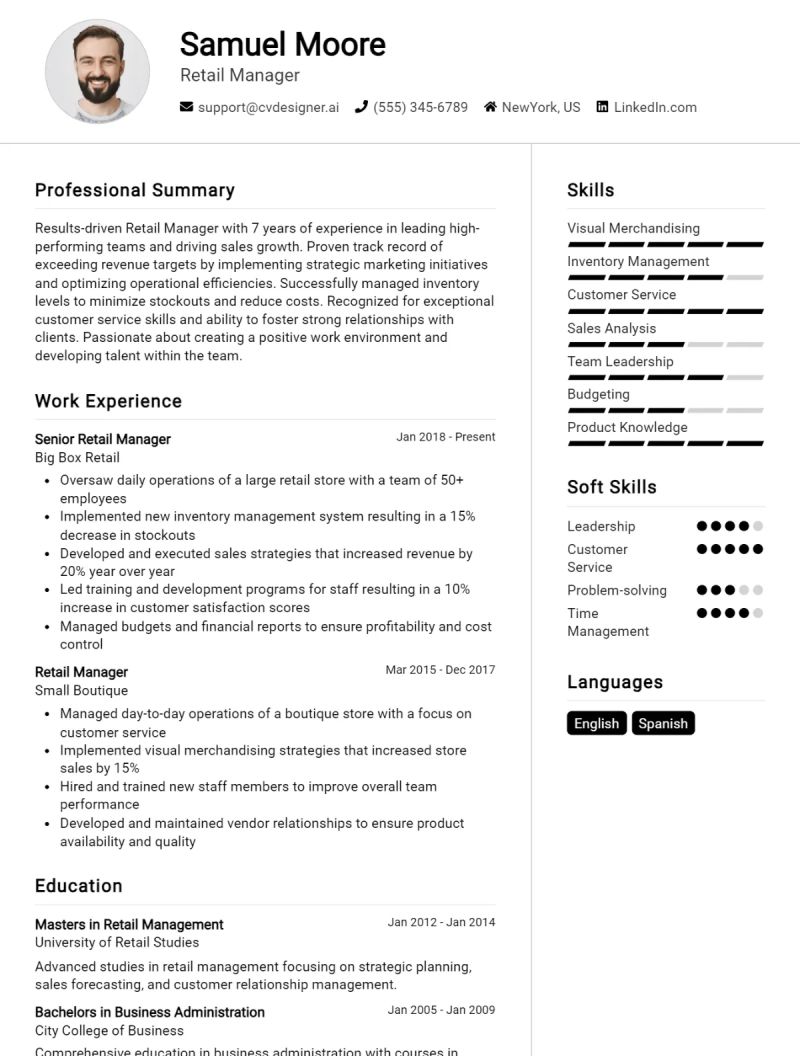 Store Manager Cv Examples Templates Visualcv - Elegant Space Texture - HD