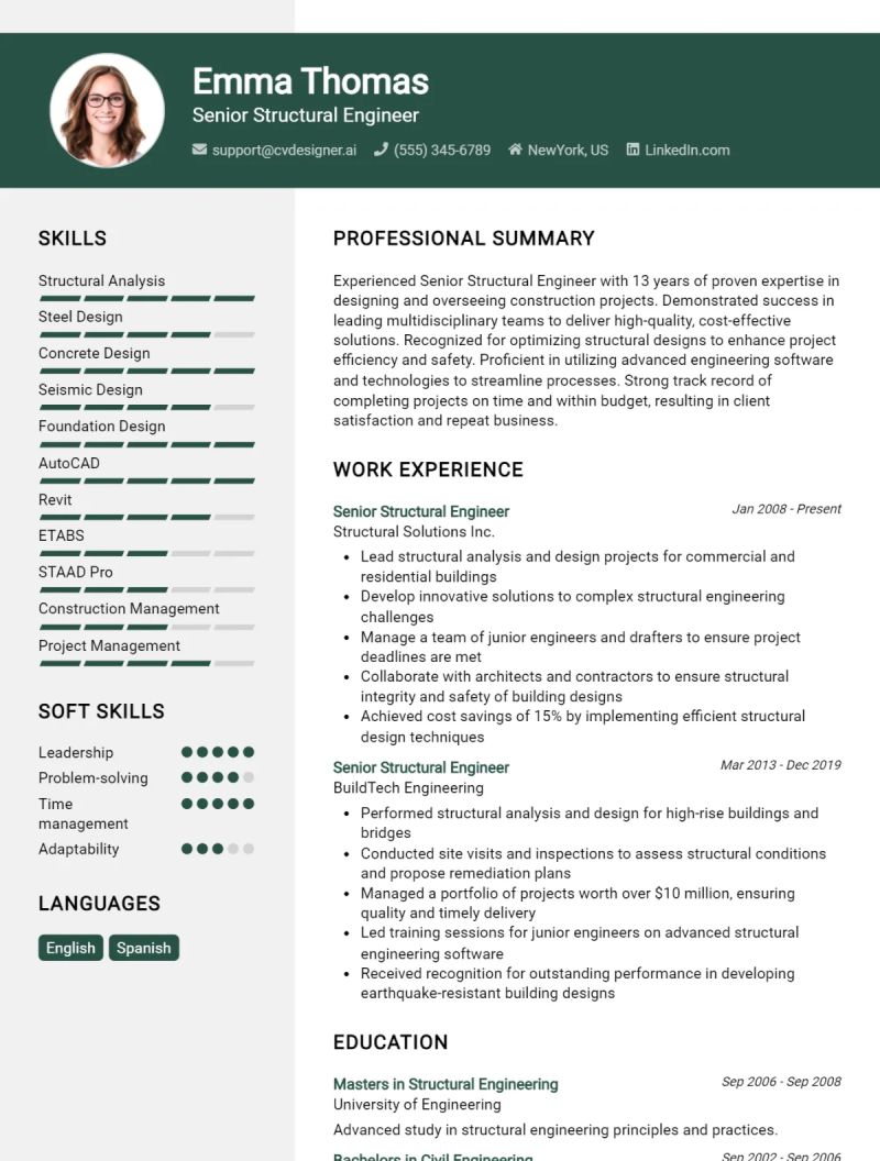 Structural Engineer Cv Examples Templates Visualcv - Geometric Design Collection - Retina Quality