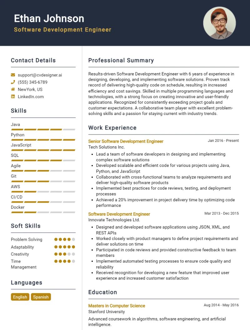 Software Development Engineer Cv Example - Premium Mountain Illustration Gallery - Ultra HD