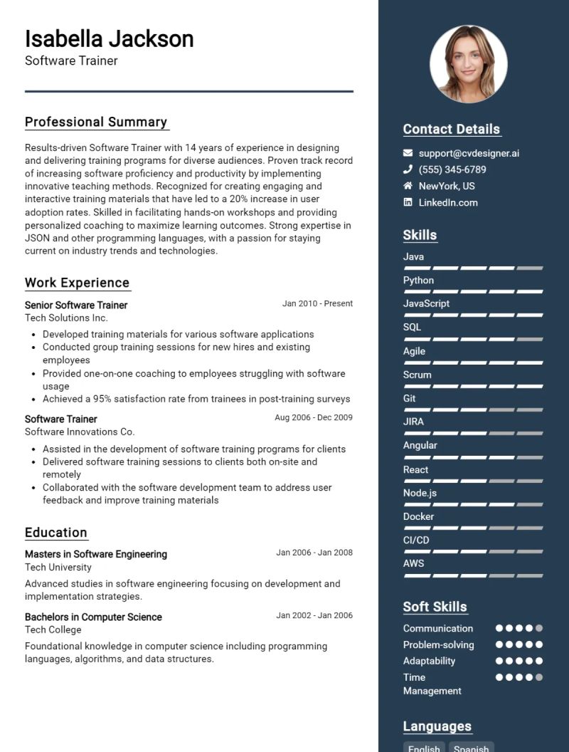 Technology Trainer Cv Examples Template 20 Tips - Premium Minimal Image Gallery - High Resolution