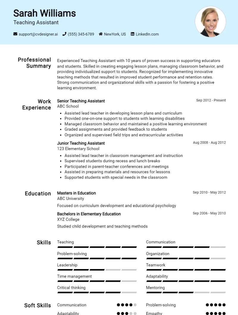 Teaching Assistant Ta Cv Template Examples Tips - Incredible Desktop Minimal Photos | Free Download