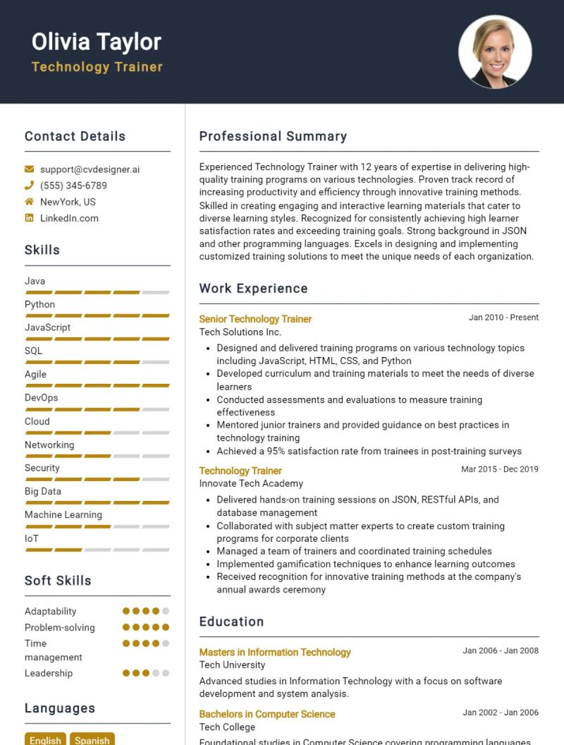 Technology Teacher Cv Example - Retina City Arts for Desktop