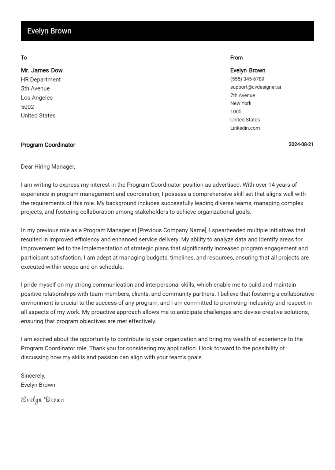 16 Coordinator Cover Letter Examples For 2024 Download Templates 16 Coordinator Cover Letter Examples For 2024 Download Templates