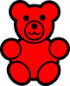 simple drawing of a red bear