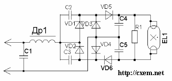 Схема питания лампочки. Принципиальная схема изу для ДНАТ. Лампа ДНЕСГ-500-1 схема питания. Дроссель для люминесцентных ламп 36 Вт электрическая схема. Схема безстартерного блока питания для люминесцентных ламп.