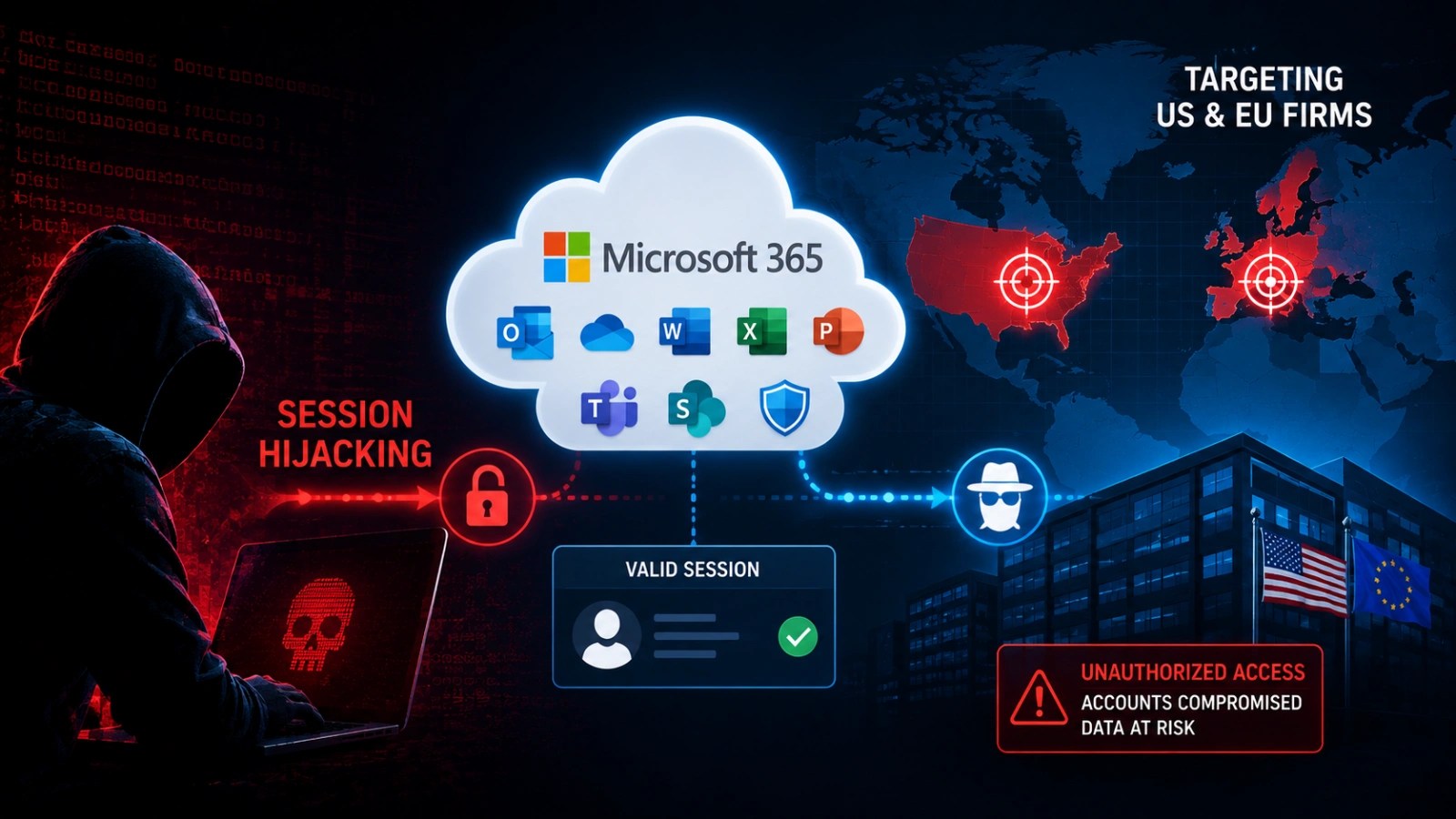 Cyberattacks Exploit Microsoft 365 in US and EU