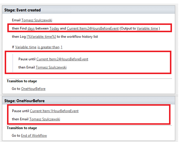 WorkFlow For Event Notification