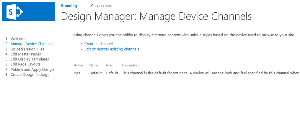 Design Manager Menu