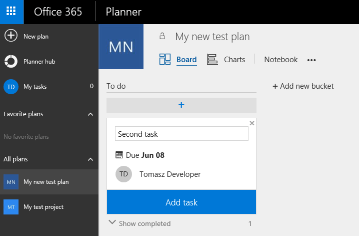 First Planner Task
