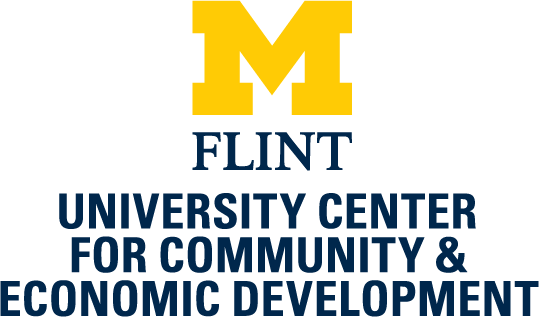 FLINT_CommEcoDev_stack University Center for Community & Economic Development stacked logo