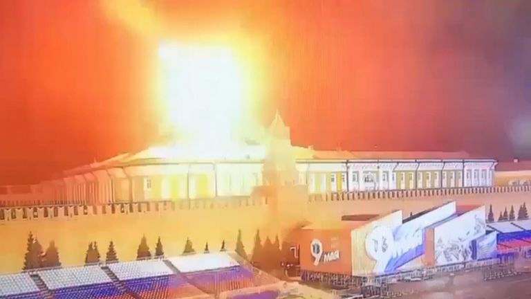 Allegations of Ukraine attacking the Kremlin with drone strikes.