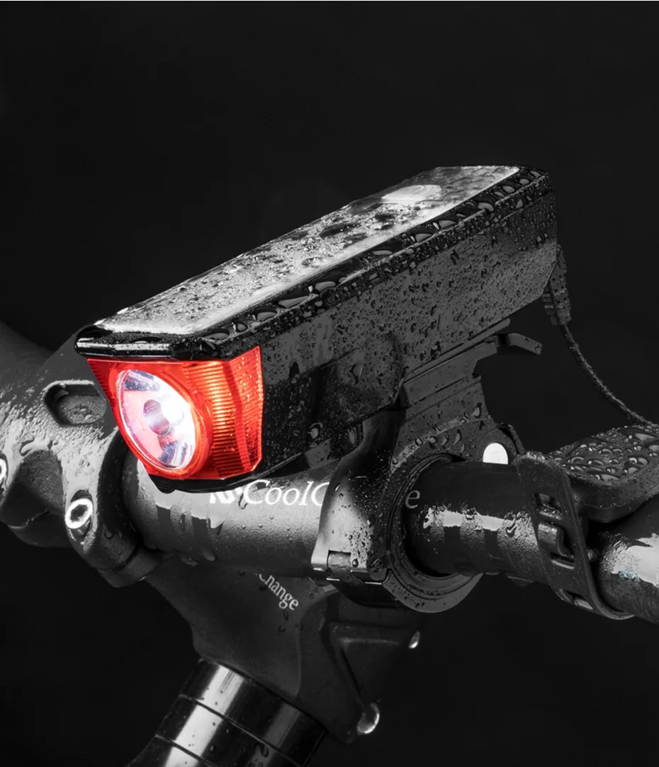 Solar Powered Bicycle Horn Light – T6 High-Lumen Headlight with 120dB Horn, 2000mAh Dual Solar/USB Battery & 5 Light Modes