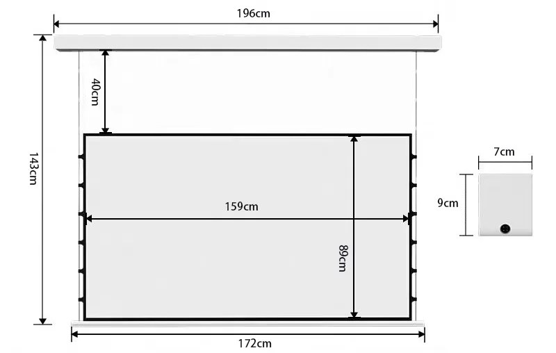 Floating ceiling recessed screen