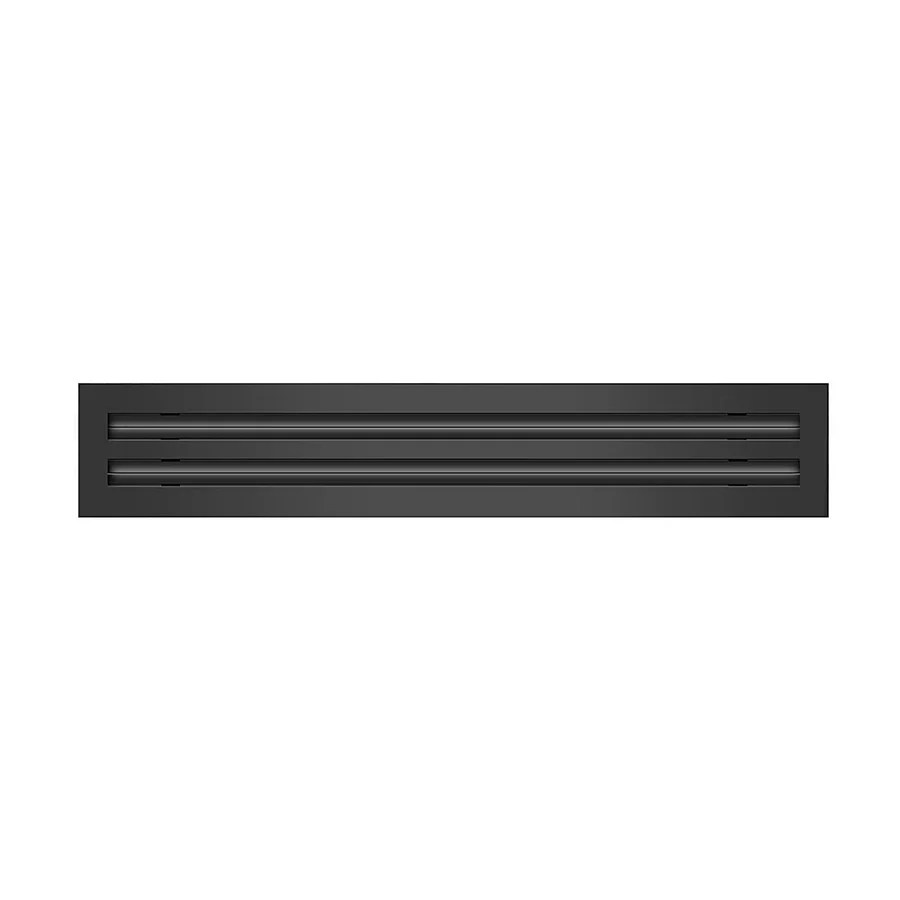 Aluminium Black 2 Linear Slot Diffuser With Fixed Core 20mm Slot Neck Size 600mm