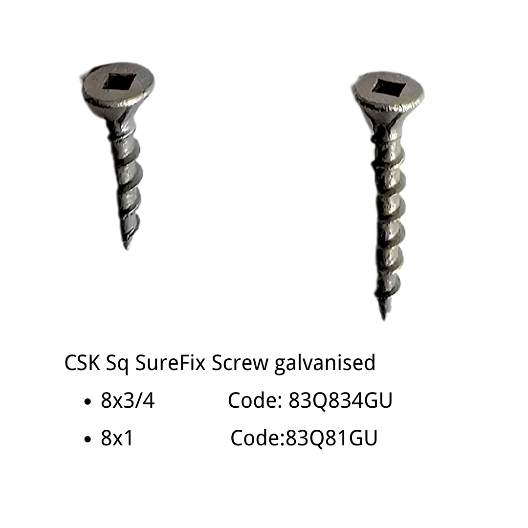Wurth Zinc-Yellow CSK SQ2 Surefix Screw 4.2*25mm (1000pcs)