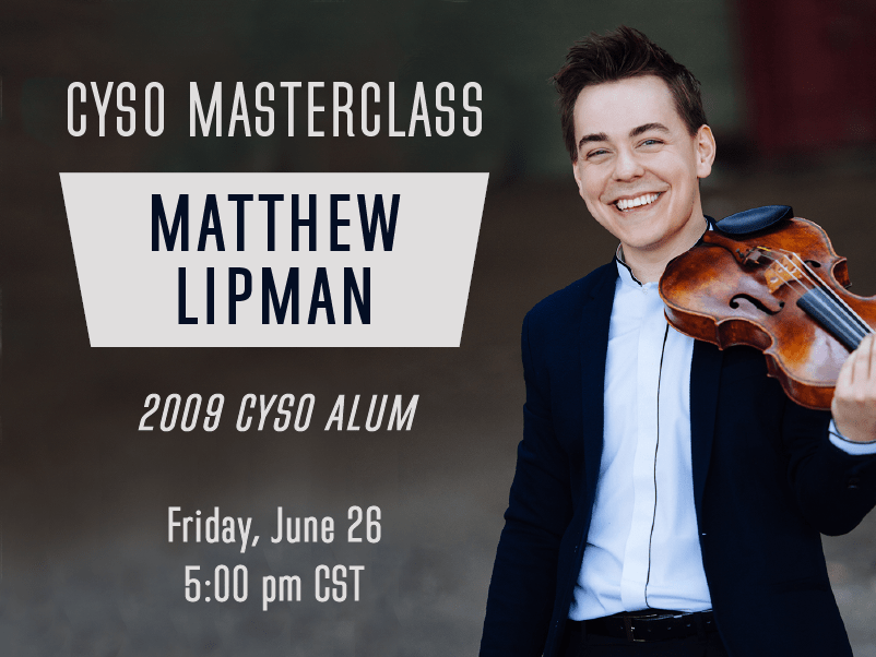 • marcadores secos*• frascos o. Masterclass With Matthew Lipman 2009 Cyso Alum Chicago Youth Symphony Orchestras