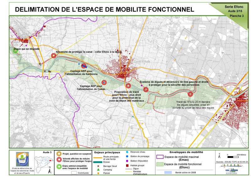 Cartographie de délimitation de l'espace de mobilité fonctionnelle