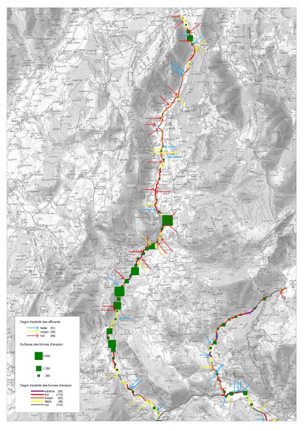 GIFFRE - Géomorphologie - Cartographie des érosions présentes sur le bassin versant