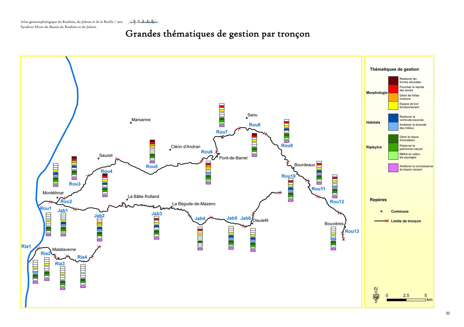 Cartographie SIG sous ArcGis des orientations de gestion du bassin versant du Roubion