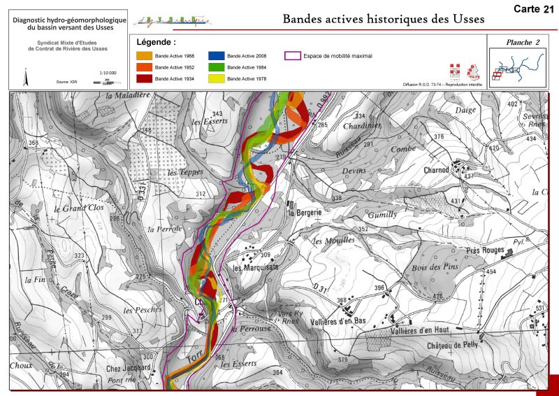 Fiches actions :  Carte des bandes actives historiques