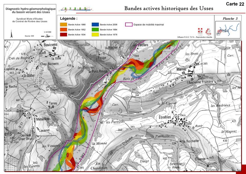 Fiches actions : Carte des bandes actives historiques