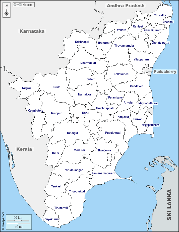 Tamil Nadu District Map Tamil Nadu Gets Five New Districts Boundaries Tamil21 