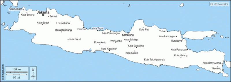 Java Mapa Mapa - Classic Nature Art - High Resolution