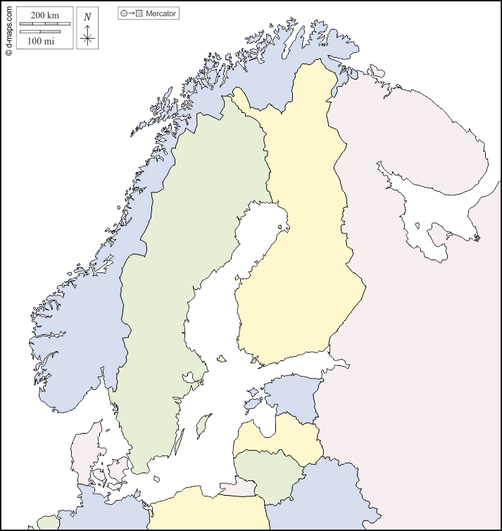 Scandinavia Map Blank 